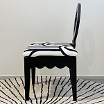 Дизайнерский стул с круглой деревянной спинкой Black and White Clover варинант исполнения - 4 | Loft Concept в Нижнем Новгороде