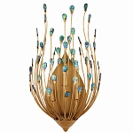 Бра настенное золотое с декором из бирюзовых элементов Peacock Tail варинант исполнения - 3 | Loft Concept в Нижнем Новгороде