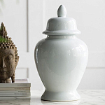 Ваза белая с крышкой однотонная Chinoiserie Ceramics варинант исполнения - 2 | Loft Concept в Нижнем Новгороде