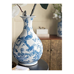 Ваза с мотивами цветущего сада с попугаями Blue Vase Inspired by Nature варинант исполнения - 6 | Loft Concept в Нижнем Новгороде