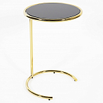 Приставной столик на золотистом основании с черной столешницей Noir варинант исполнения - 1 | Loft Concept в Нижнем Новгороде