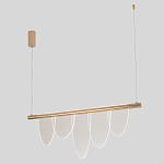 Люстра подвесная с пятью прозрачными элементами в форме лепестков и золотистым металлическим основанием DALI Tonin Casa варинант исполнения - 1 | Loft Concept в Нижнем Новгороде