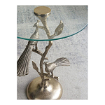 Столик с круглой стеклянной столешницей и корпусом в виде двух павлинов на ветке Table Two Peacocks варинант исполнения - 10 | Loft Concept в Нижнем Новгороде