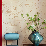 Обои с вышивкой ручной работы Glyph Original colourway on wool sateen варинант исполнения - 2 | Loft Concept в Нижнем Новгороде