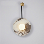 Бра круглое с каменным основанием и плафоном из стекла в форме шара Shaw Marble Lighting варинант исполнения - 1 | Loft Concept в Нижнем Новгороде