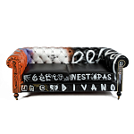 Диван Честерфильд граффити graffiti Orange Sofa натуральная кожа варинант исполнения - 4 | Loft Concept в Нижнем Новгороде