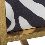 Кресло с металлическим золотистым каркасом и мягкой обивкой с чёрно-белым принтом зебры Wild animals варинант исполнения - 4 | Loft Concept в Нижнем Новгороде