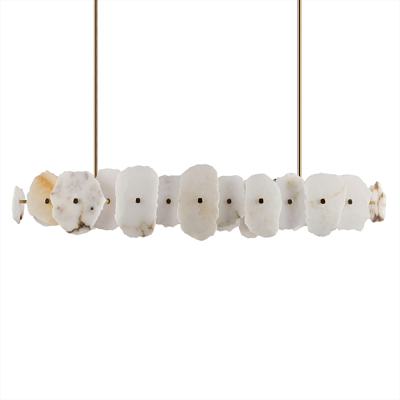 Подвесной светильник с фигурными элементами из белого алебастра Cryptocrystalline Stone Бронза Белый в Нижнем Новгороде | Loft Concept 