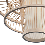 Подвесной светильник фигурный из деревянных прутьев с плафоном из натуральной ткани Light Inside the Cell варинант исполнения - 7 | Loft Concept в Нижнем Новгороде