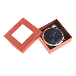 Зеркало карманное круглое двухстороннее из натурального камня Содалит в подарочной упаковке Gold Stone Mirrors варинант исполнения - 3 | Loft Concept в Нижнем Новгороде