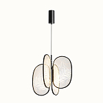 Люстра с гравировкой на акриловых плафонах Gravyura Black D 50 см варинант исполнения - 2 | Loft Concept в Нижнем Новгороде