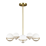 Люстра с 5-ю белыми шарообразными плафонами в сферические каркасах Feiss варинант исполнения - 2 | Loft Concept в Нижнем Новгороде