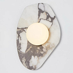 Бра с каменным основанием и плафоном из стекла в форме шара Shaw Marble Lighting варинант исполнения - 1 | Loft Concept в Нижнем Новгороде