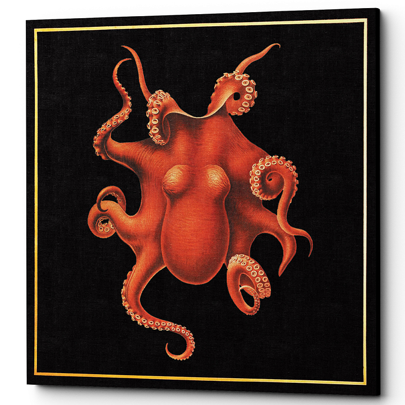 Постер Octopus Poster Черный Красный в Нижнем Новгороде | Loft Concept 