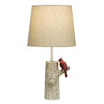 Настольная лампа с тканевым абажуром и основанием в виде птицы на дереве Simurq варинант исполнения - 1 | Loft Concept в Нижнем Новгороде