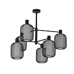 Люстра потолочная с абажурами из металлической сетки Loft Grid Pendant Gold варинант исполнения - 5 | Loft Concept в Нижнем Новгороде