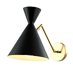 Бра черного цвета с конусообразным плафоном на золотом основании Loft Metal варинант исполнения - 2 | Loft Concept в Нижнем Новгороде