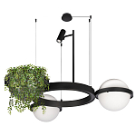 Подвесной светильник с 2-мя шарообразными плафонами и цилиндрическим спотом Light of Еyes варинант исполнения - 6 | Loft Concept в Нижнем Новгороде