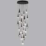 Люстра каскадная с 24-мя рельефными прозрачными плафонами в форме лепестков Glass Pod  варинант исполнения - 5 | Loft Concept в Нижнем Новгороде