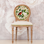 Стул бежевый из натурального бука с изображением птица в саду Blooming Birds варинант исполнения - 3 | Loft Concept в Нижнем Новгороде