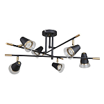 Потолочный светильник с конусообразными плафонами с контрастным сочетанием бронзы и глубоким черным цветом Aurika варинант исполнения - 2 | Loft Concept в Нижнем Новгороде