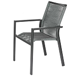 Стул темно-серый с высокой плетеной спинкой и сиденьем Braided Strength варинант исполнения - 6 | Loft Concept в Нижнем Новгороде