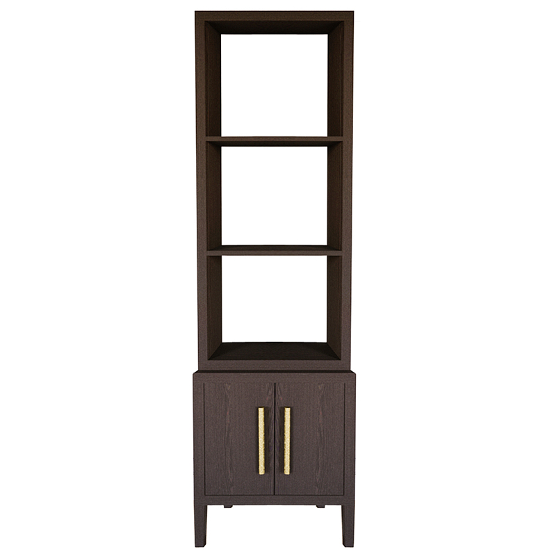 Этажерка Primo с тумбой шпон темный орех Темный дуб Золотой в Нижнем Новгороде | Loft Concept 