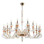 Люстра с 18-ю лампочками и изогнутыми прозрачными элементами из стекла Twisted Glass Candles Chandelier варинант исполнения - 2 | Loft Concept в Нижнем Новгороде