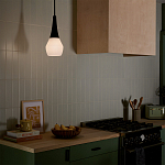 Подвесной светильник каплевидной формы с комбинированным плафоном из стали и белого матового стекла Kichler варинант исполнения - 9 | Loft Concept в Нижнем Новгороде