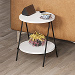 Стол приставной с 2-мя круглыми белыми столешницами ESSEL SIDE TABLE WHITE варинант исполнения - 8 | Loft Concept в Нижнем Новгороде
