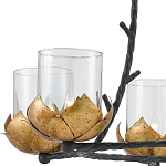 Люстра с прозрачными стеклянными абажурами и каркасом в виде черных веток Blooming Flower варинант исполнения - 1 | Loft Concept в Нижнем Новгороде