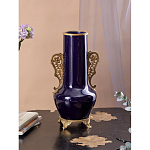 Ваза темно-синяя фарфоровая с бронзовыми ручками и ножками Eden Garden варинант исполнения - 4 | Loft Concept в Нижнем Новгороде