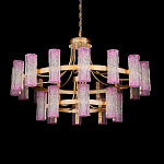 Люстра двухъярусная круглая с текстурными цилиндрическими плафонами Glimpse варинант исполнения - 1 | Loft Concept в Нижнем Новгороде