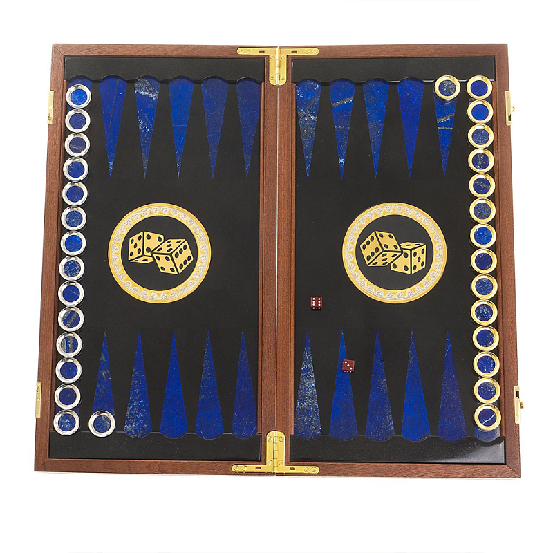 Нарды с гравюрой из натурального камня лазурит Backgammon from Stone Мульти в Нижнем Новгороде | Loft Concept 