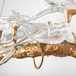 Люстра подвесная с прозрачными стеклянными птичками на ветвях Диаметр 80 см Serip Voa варинант исполнения - 9 | Loft Concept в Нижнем Новгороде