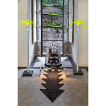 Дизайнерское кресло на металлическом каркасе с подставкой для ног Poltronova Mies Armchair варинант исполнения - 6 | Loft Concept в Нижнем Новгороде