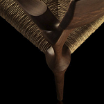 Стул из Ореха с плетеным сидением Kronos Dining Chair Brown варинант исполнения - 4 | Loft Concept в Нижнем Новгороде