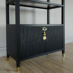 Стеллаж со стеклянными полками Elsa Dreams Black варинант исполнения - 4 | Loft Concept в Нижнем Новгороде