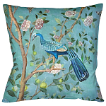 Подушка декоративная с изображением птицы в саду Chinoiserie Peacock in the Garden Cushion варинант исполнения - 1 | Loft Concept в Нижнем Новгороде