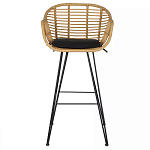 Стул барный с ротанговым плетением Half Bar Chair with Wicker с подлокотниками варинант исполнения - 1 | Loft Concept в Нижнем Новгороде