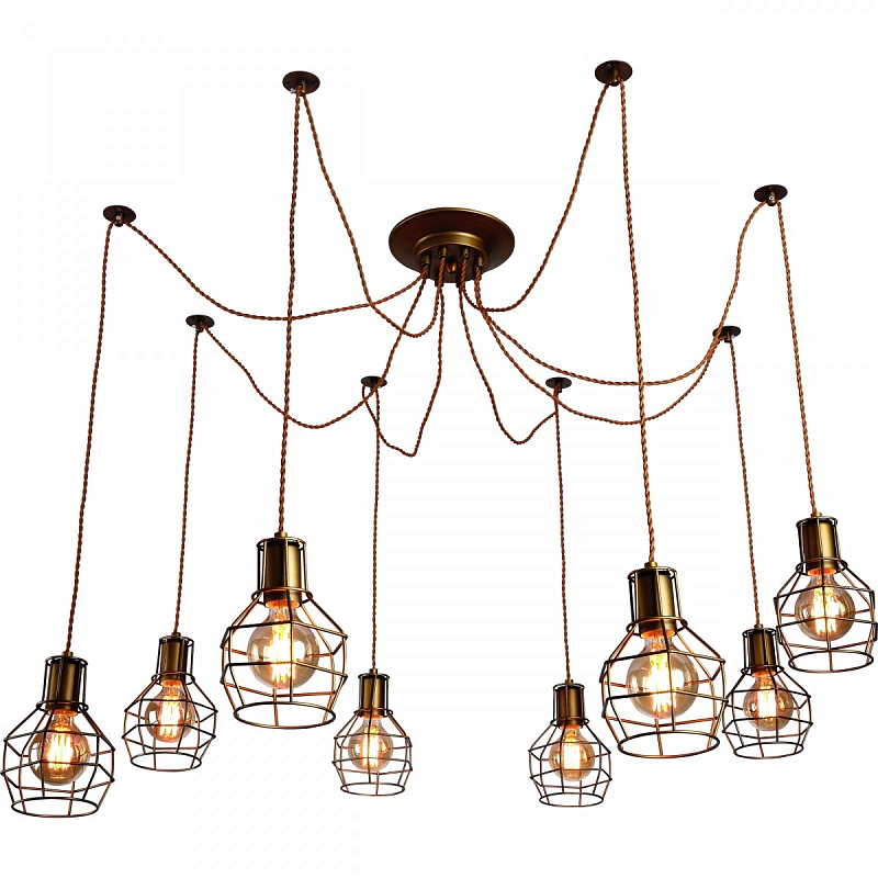 Люстра Loft Wire Cage Pendant 8 Brown Бронза в Нижнем Новгороде | Loft Concept 