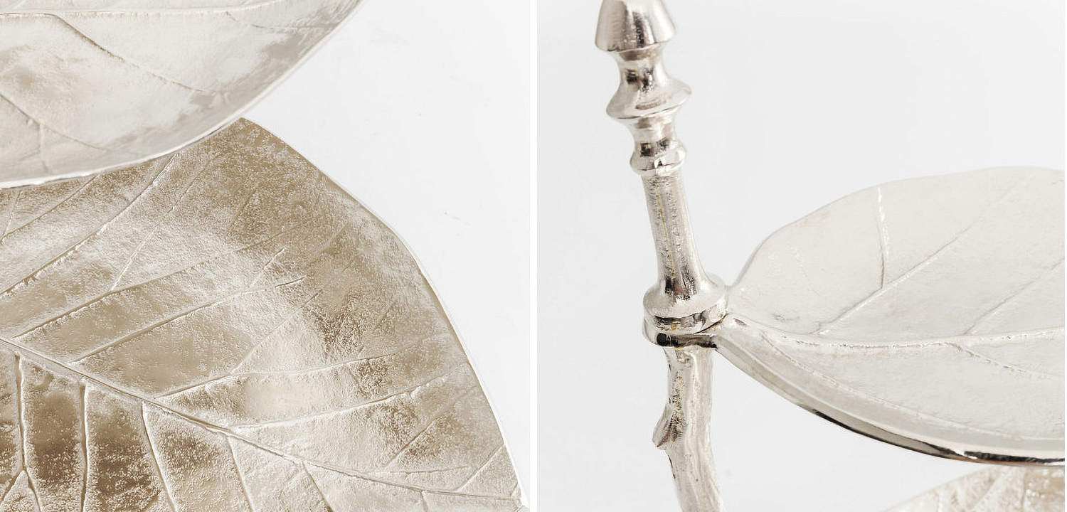 Блюдо трёхъярусное Chrome Leaves Блюдо трёхъярусное Chrome Leaves - Loft-Concept в Нижнем Новгороде