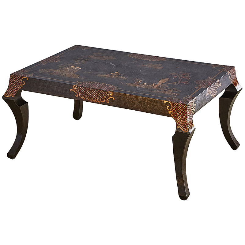 Кофейный стол в стиле Шинуазри ручная роспись Chinoiserie Collection Coffee Table Коричневый Красный Золотой в Нижнем Новгороде | Loft Concept 