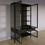 Витрина Primo со стеклянными фасадами и 2 ящиками Темный орех варинант исполнения - 6 | Loft Concept в Нижнем Новгороде