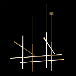 Люстра с 8-ю пересекающимися цилиндрическими плафонами на тонких тросах Trumpet tube варинант исполнения - 3 | Loft Concept в Нижнем Новгороде