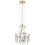 Люстра подвесная из металла с хрустальными подвесками прозрачного цвета Quasar 41 варинант исполнения - 2 | Loft Concept в Нижнем Новгороде