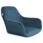 Стул с мягкой синей обивкой из велюра и подъемно-поворотным механизмом на черных колесиках Harper Blue варинант исполнения - 2 | Loft Concept в Нижнем Новгороде