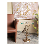 Столик с круглой стеклянной столешницей и корпусом в виде двух павлинов на ветке Table Two Peacocks варинант исполнения - 7 | Loft Concept в Нижнем Новгороде