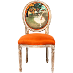 Стул из натурального бука оранжевое с цветным принтом Impressionism in Color варинант исполнения - 1 | Loft Concept в Нижнем Новгороде