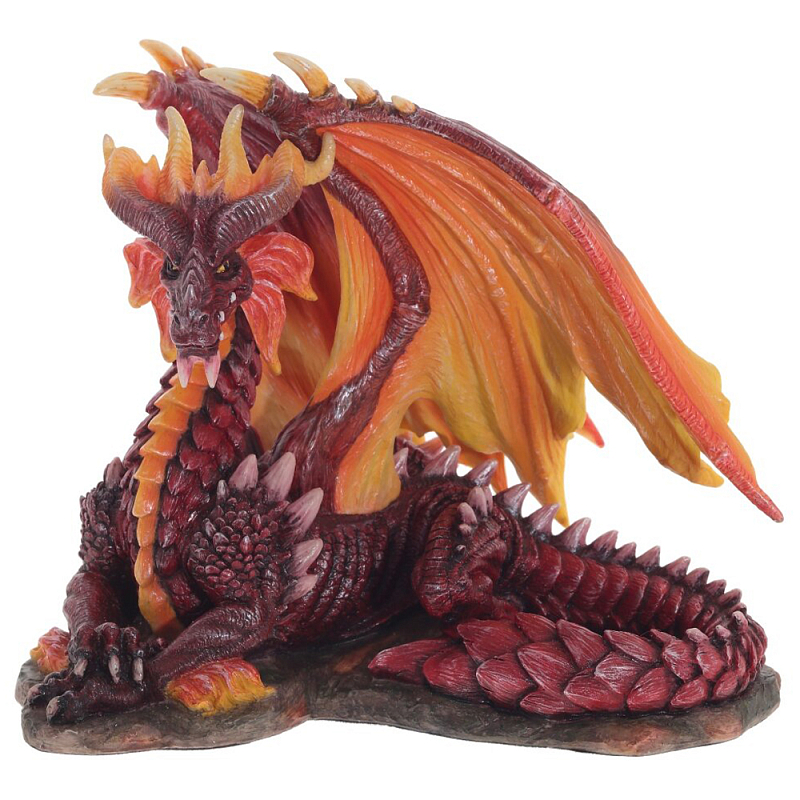 Декоративная статуэтка Дракон Красный Red Dragon with Orange Wings Statuette Красный Оранжевый в Нижнем Новгороде | Loft Concept 